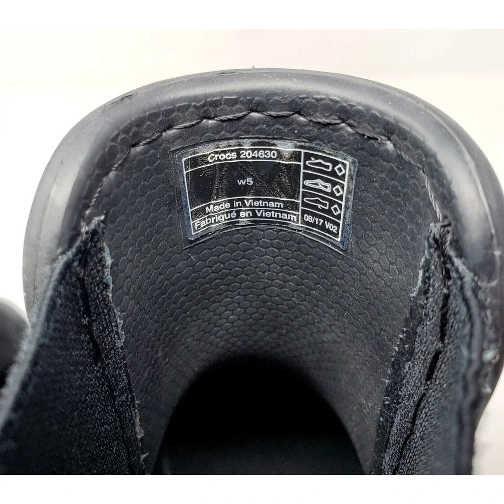 Crocs Freesail Chelsea‎ Boots Womens 5 Rain Black Rubber Pull On Ankle Shoes